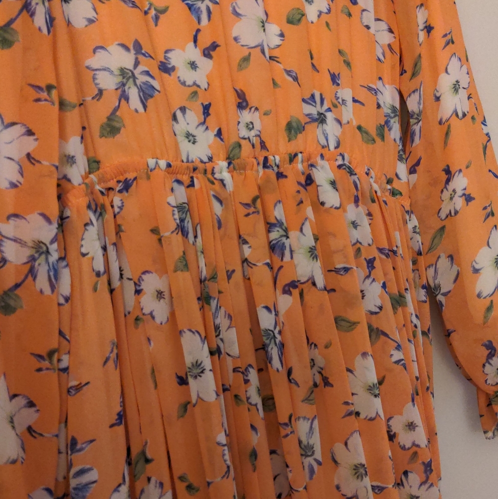 Orange floral maxi dress